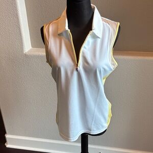 Izod cool FX Sleeveless golf shirt Size M
Polyester.